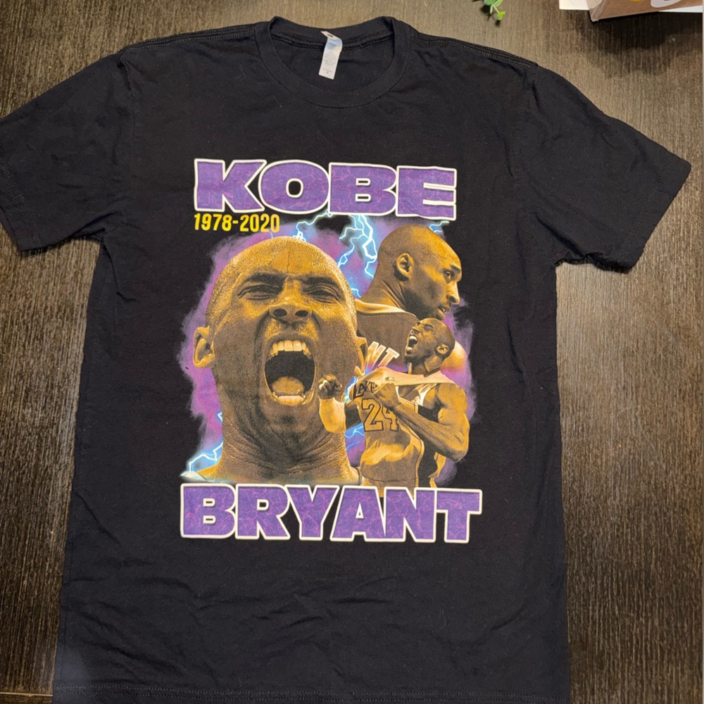 Next Level Apparel Black Graphic Tee with Purple Accents